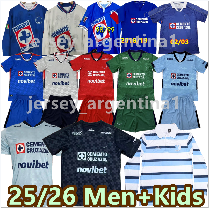 JMXX 25 26 Cruz Azul RIVERO Soccer Jerseys Home Away Third Special White Pre Match Training Mens Jerseys ROMO RODRIGUEZ ESCOBAR Uniforms Men kids kit Football Shirt