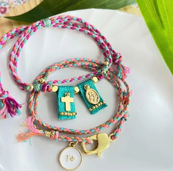 Handmade Adjustable Escapularios virgin cross charm Bracelet Unisex Jewelry for Women And Men 251028