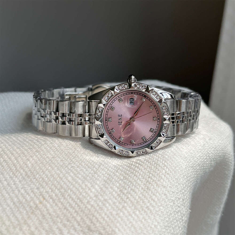 Design Log Full Diamond Inlaid Edge High-end Elegant for Women Designer Niche Calendar Steel Band Watch
