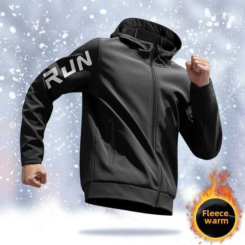 Mens Winter Running Plush Jacket Windproof QuickDry Cycling Outdoor Training Coat for Autumn Winter Outdoor Training Clothes J251029