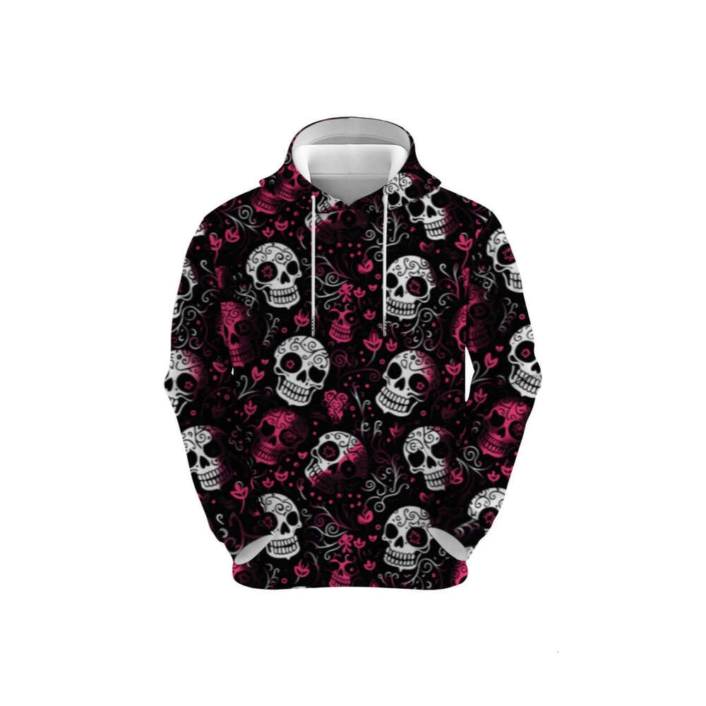 Winter Hoodie Men Designer Y2K Hip Hop Gothic Skull Cartoon Pattern Print Black Ultra David Coat Men's Women's Gothic Pullover Clothing