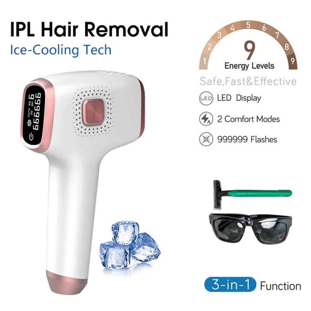 3 in 1 Ice Laser Epilator 999999 Flashes IPL Hair Remover Painless Electric Body Bikinis Epilatorwith Freezing Technology J251117