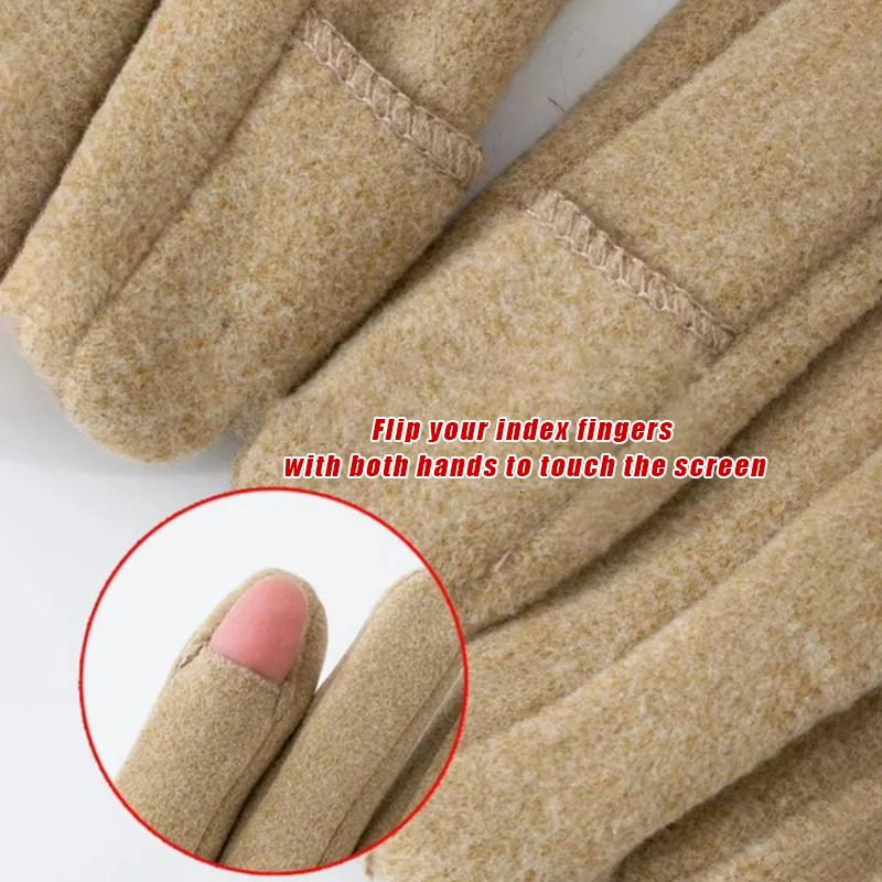 Women Touchscreen GlovesSoft DoubleLayered Faux Rabbit Fur For Ultimate Cold Weather ProtectionWindproofWaterResistant 251029