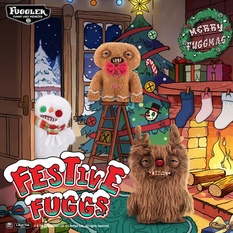 Fuggler Festive Fugg Soft Plush Doll Toy Christmas Series Reindeer Ugly Kawaii Teeth Monster Funny Children Friend Birthday Gift 251028