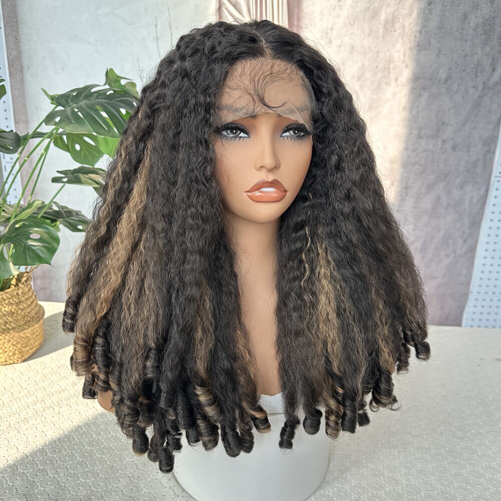 Women, Brown, 22.0Inch, High Temperature Fiber, 150% Density, 13*4*1 Area, Transparent Lace Front T-Part, Versatile Curly Ends, Basic Style