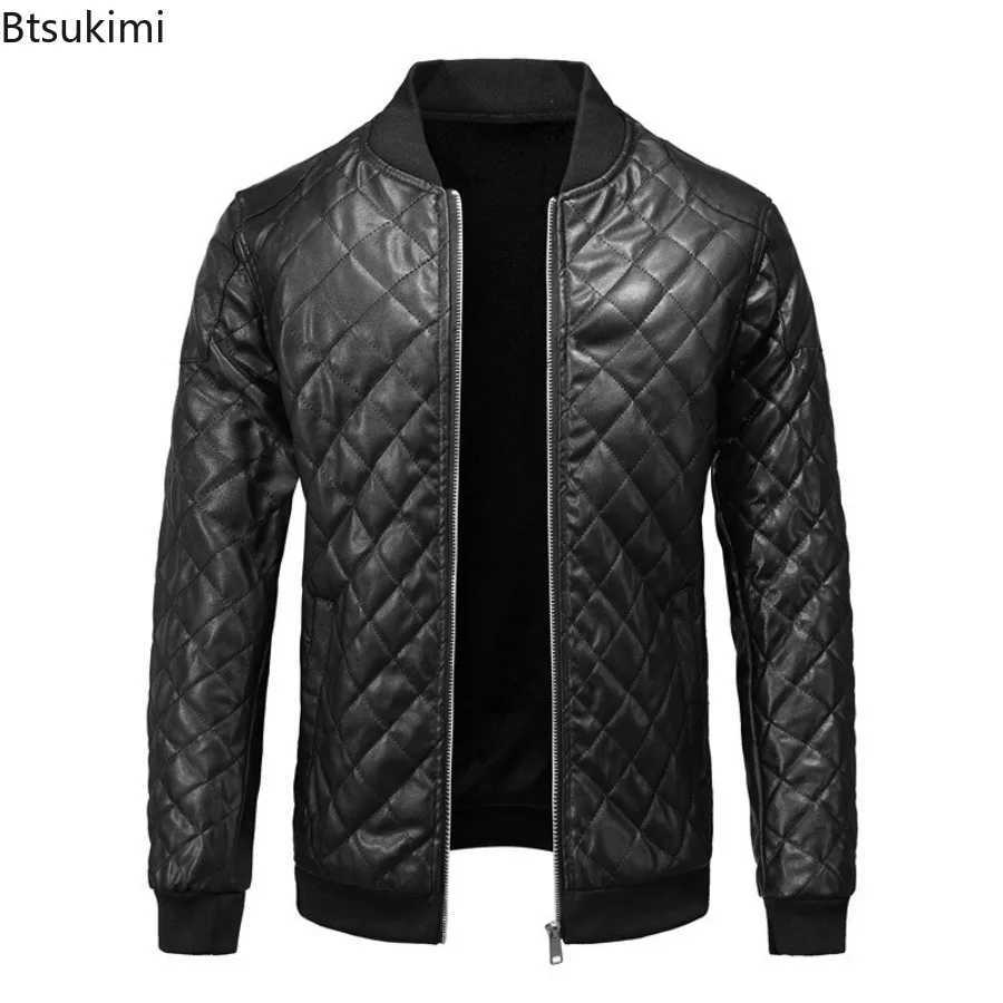2025 New Mens Vintage Leather Jackets Autumn Winter Stand Collar Motorcycle Coats Men Casual PU Leather Outerwear Biker ClothesT251029