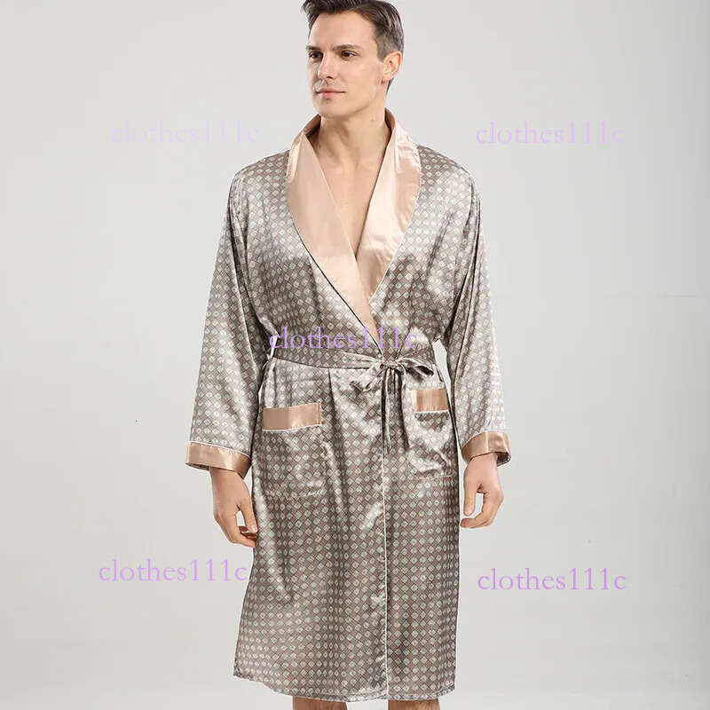Mens Satin Pamas Pama Pyjamas Long Sleeves Silk Kimono Stripe Sleepwear Robe Bathrobe Night Dressing Gown