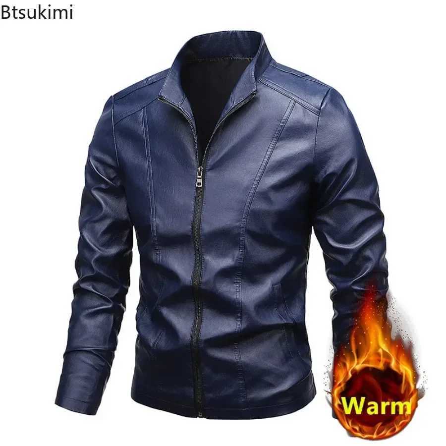 2025 Mens PU Leather Jacket Fashion Stand Collar Zipper Motorcycle Biker Coats Outdoor Casual Windbreak Faux Leather Jacket 5XLT251029