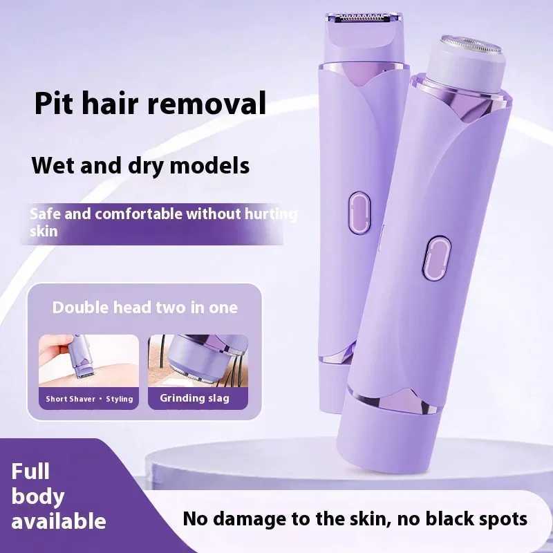 Multifunction epilator for women double razor head USB rechargeable face beard legs body underarm bikini electric shaver J251117