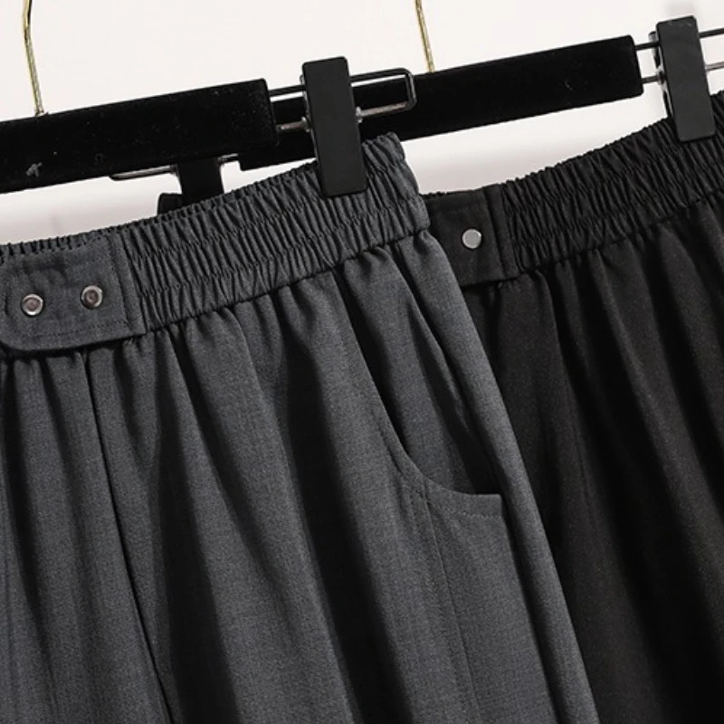 Plus Size Women Pants Spring and Autumn Korean HighWaisted Wide Leg Trousers Straight Versatile Suit 251029