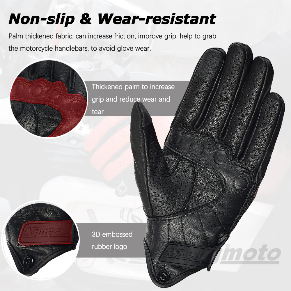 Retro Leather Motocycle Gloves Comfortable Motorbike Guantes WearResistant Motocross Full Finger Protection Moto 251013