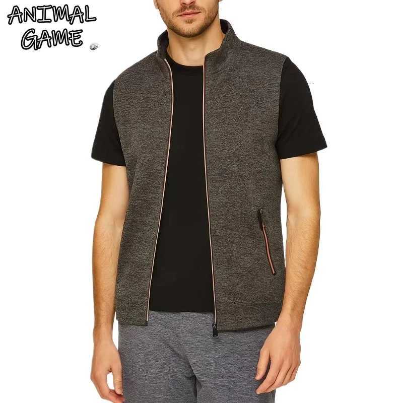 Animal Game Mens Sleeveless Tank Tops Outdoor Casual Sweatshirts Outdoor Cycling Zipper Work Vests Hiking Streetwear Jackets W251029