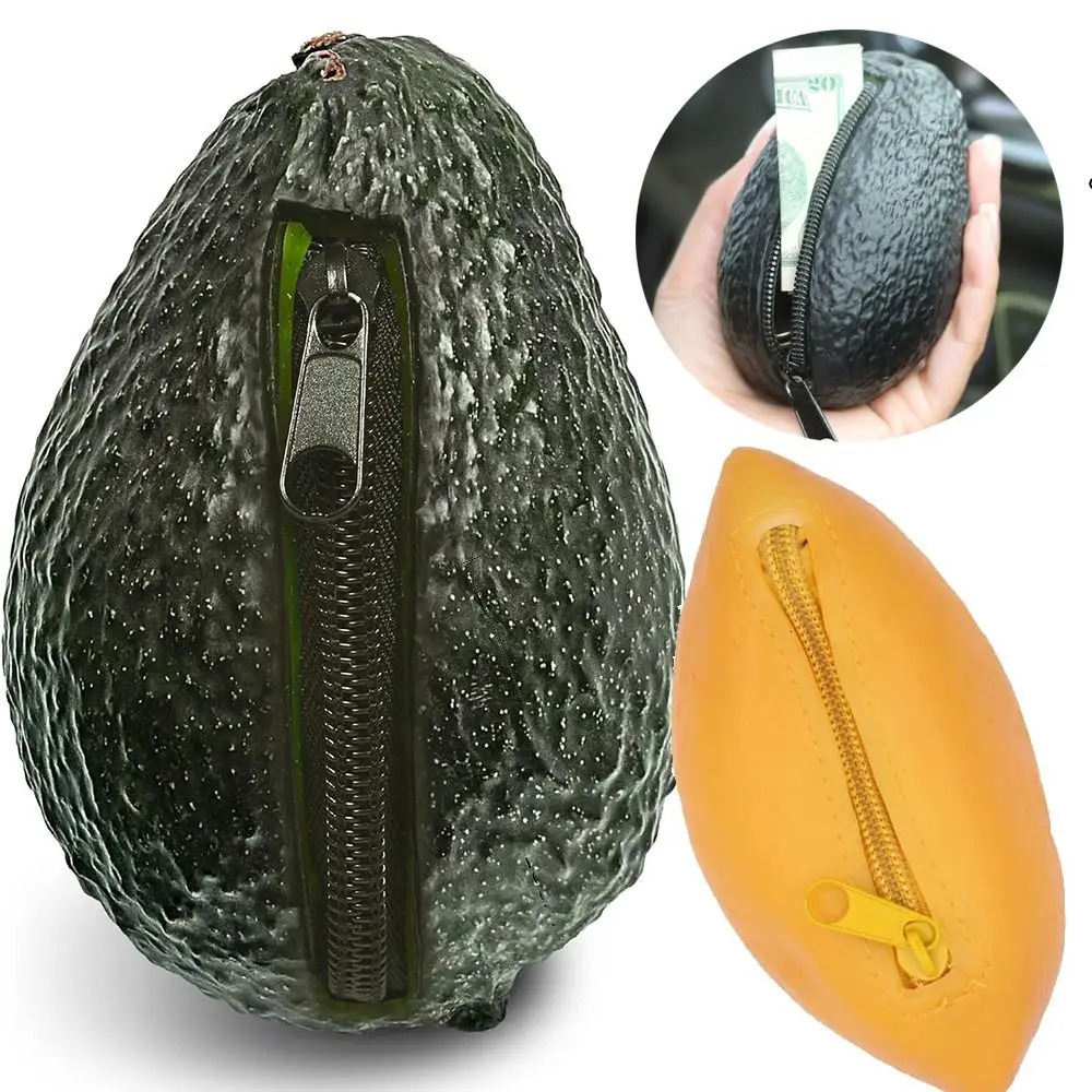 Funny Novelty Gifts Avocado Coin Purse Travel Commuting Creative Coin Pocket Avocado Wallet Bread Clutch Wallet Zip Purses 251029