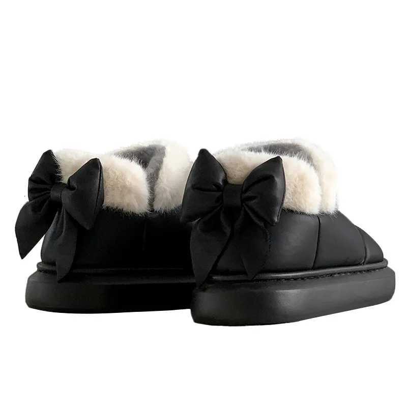Warm Ankle Boots Winter Womens Bow Warmth Plush Bow Cotton Shoes New Waterproof Down Cloth Short Barrel Snow Boots Z251029