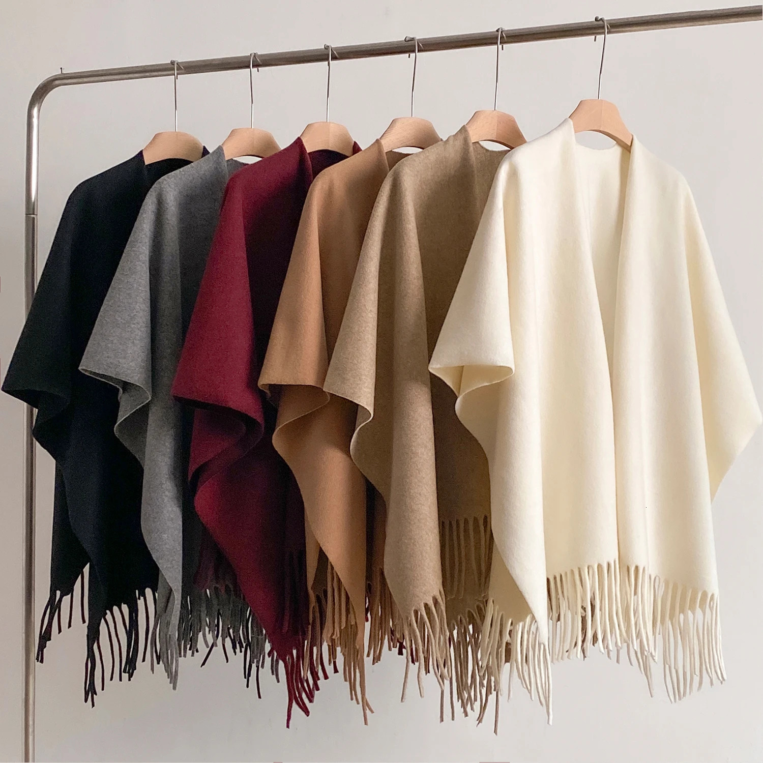 Winter Women Poncho Warm Shawl Double Sided ner Thickening Blanket y Scarf Female Cloak Cashmere Cape Stole 251013