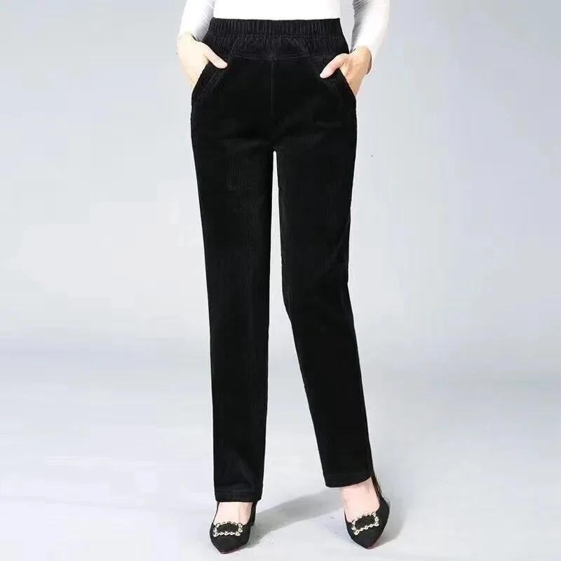 Thin Plush Thick Casual Pants Fleece Pencil Womens Corduroy Warm High Waist Autumn Winter Leggings Trousers 251029