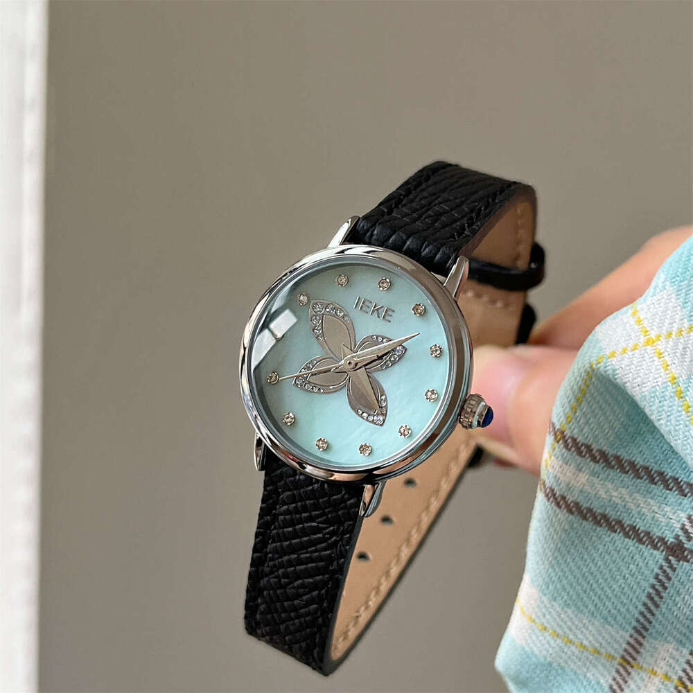 Butterfly Point Diamond Korean Style Designer Belt Quartz Watch Niche Design Sense Fashion Trend Women's Wristwatch