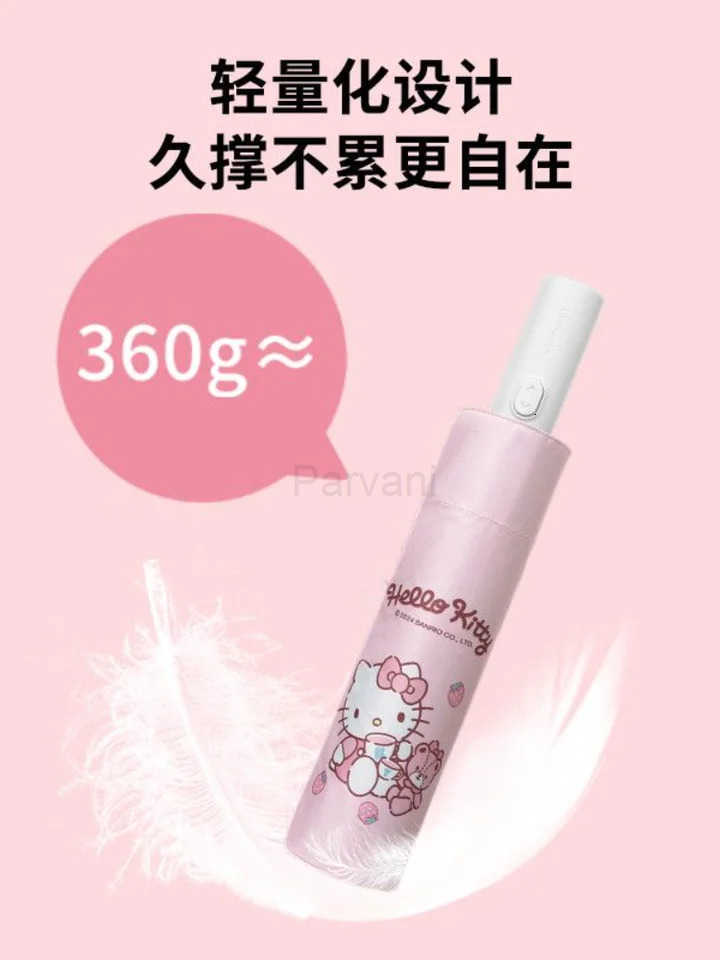 Sanrio Kawaii Sanrio Hello Kitty Automatic Umbrella Super Cute Umbrella Sun Protection Sun Umbrella Girl Portable Folding Umbrella L251029