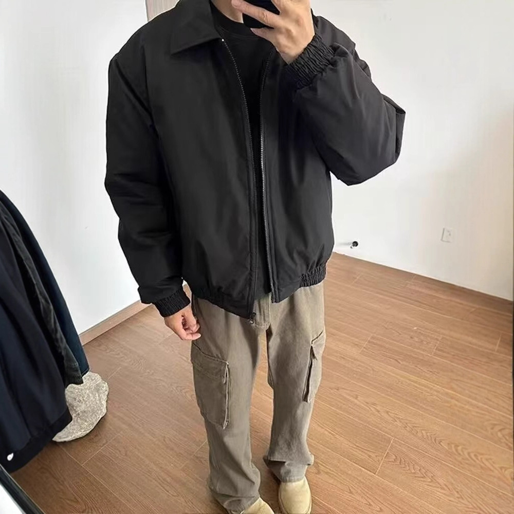 American Style Pilot Baseball Jacket For Men Loose Casual High-end Feel Designer Jacket Cool Versatile Turn-down Collar Short Jacket Coat
