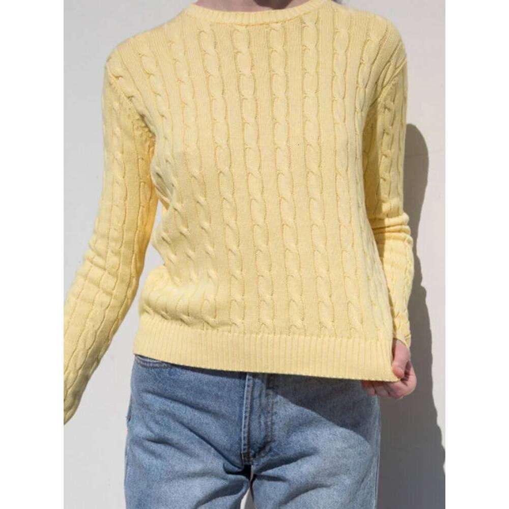 Vintage Cotton Cable Kint Sweater Women Autumn Haruku Solid Round Neck Long Sleeve Tops Female Retro Cute Slim Sweaters Chic Designer Sweater Women Be