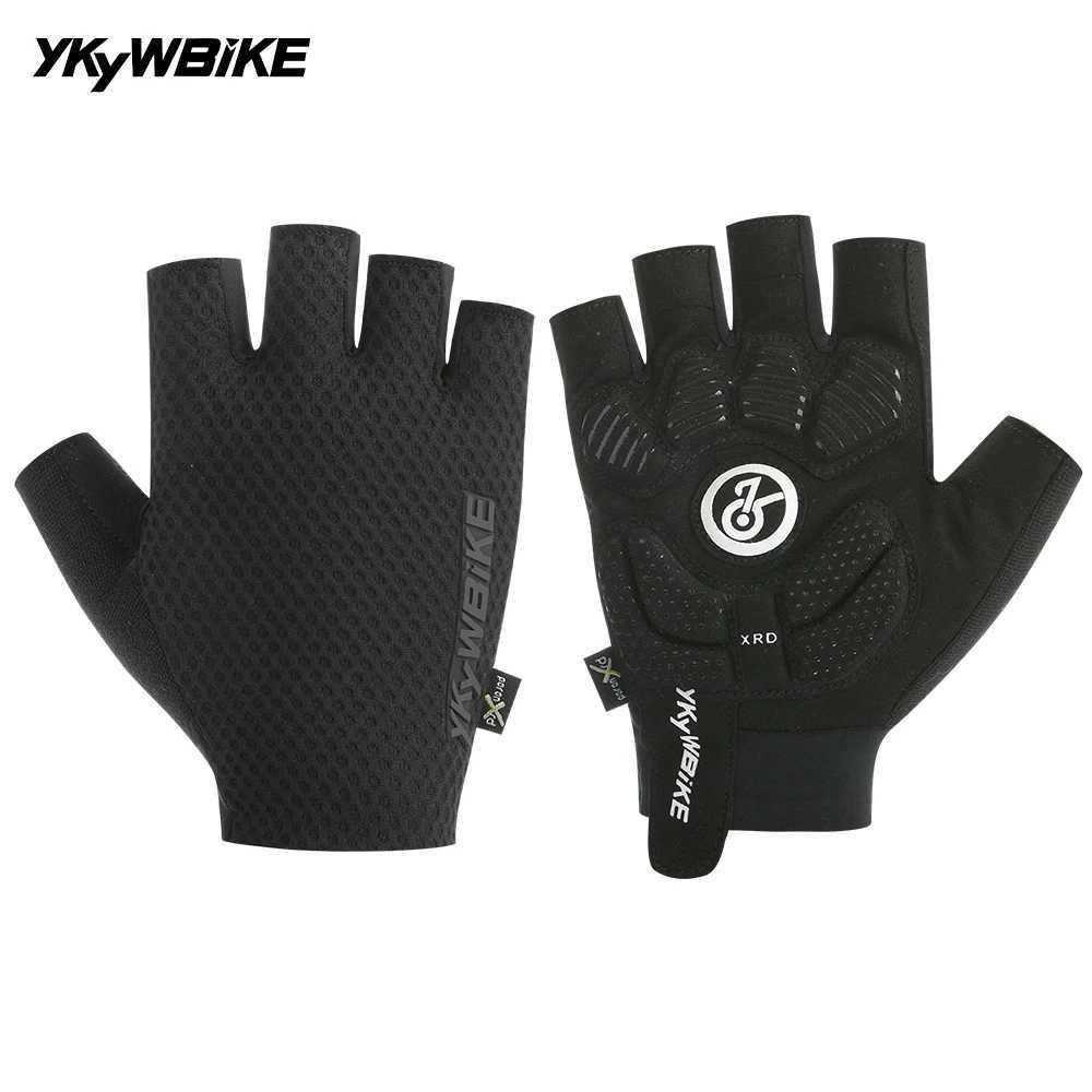 YKYWBIKE Cycling Gloves Unisex Half Finger PORON XRD Summer Breathable Shock Absorbing Bicycle Outdoors Road Bike Gloves J251029