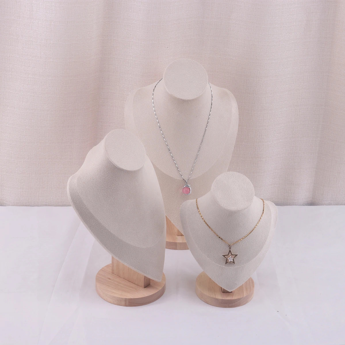 Velvet Portrait Necklace Display Pendant Organizer Jewelry Stand Mannequin Bust Window 251013