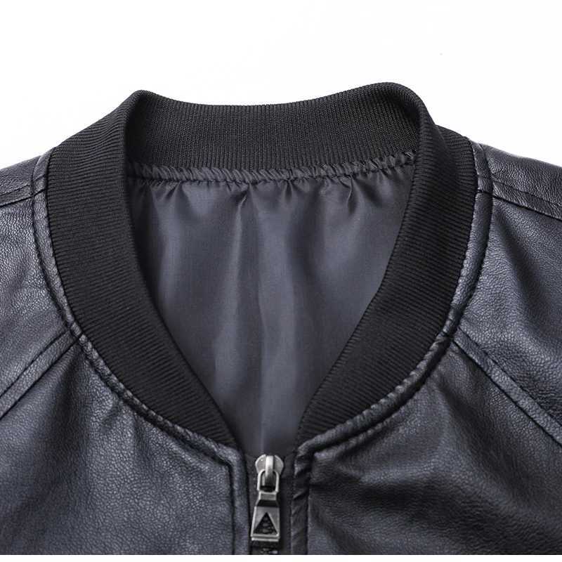 Spring Autumn New Mens Leather Jacket Biker Jacket Korean Style Mens PU Leather Jacket Trendy Casual JacketT251029