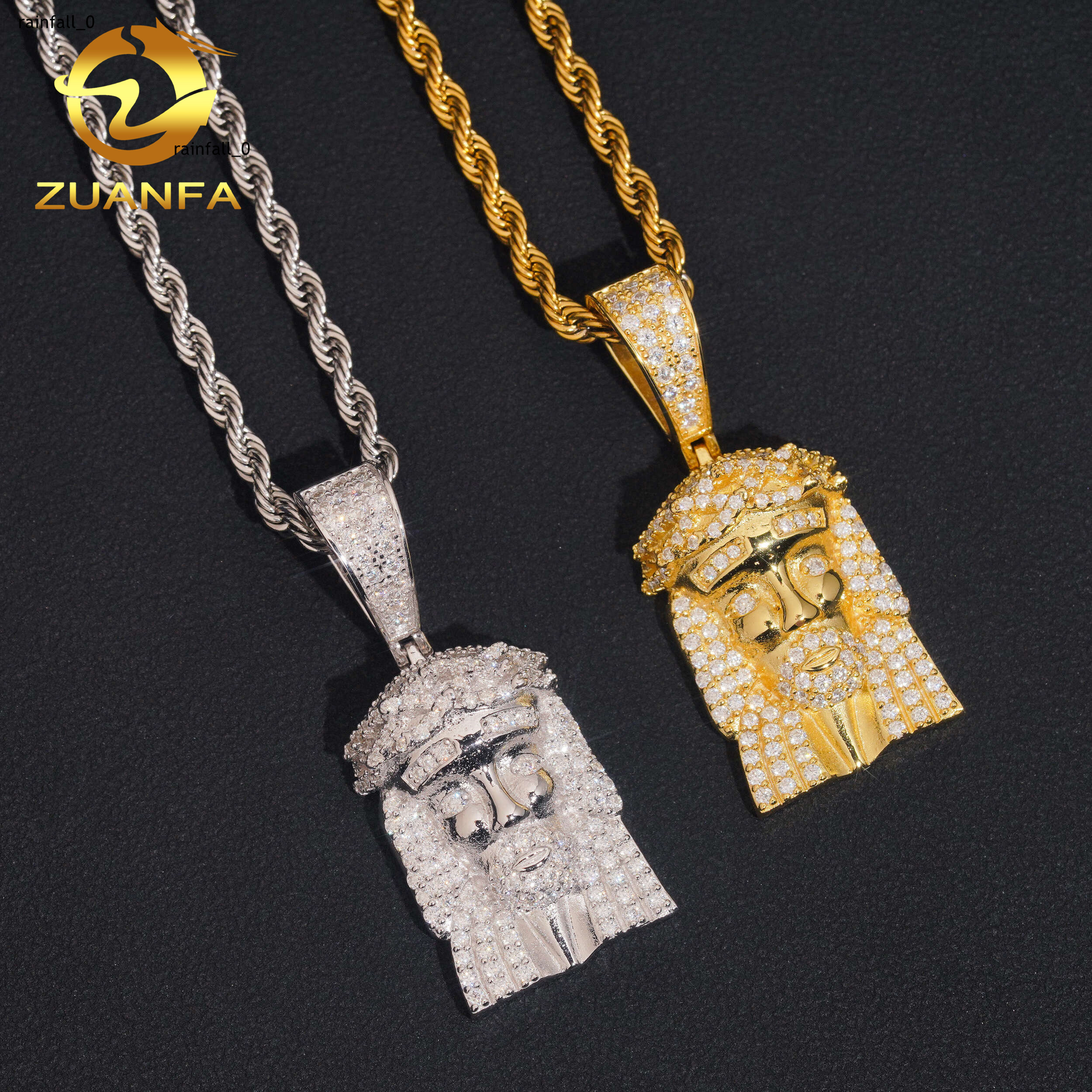 Small Jesus Head Pendant Moissanite Hip Hop Jewelry Iced Out Sterling Silver 925 Moissanite Custom Hip Hop Pendant for Men