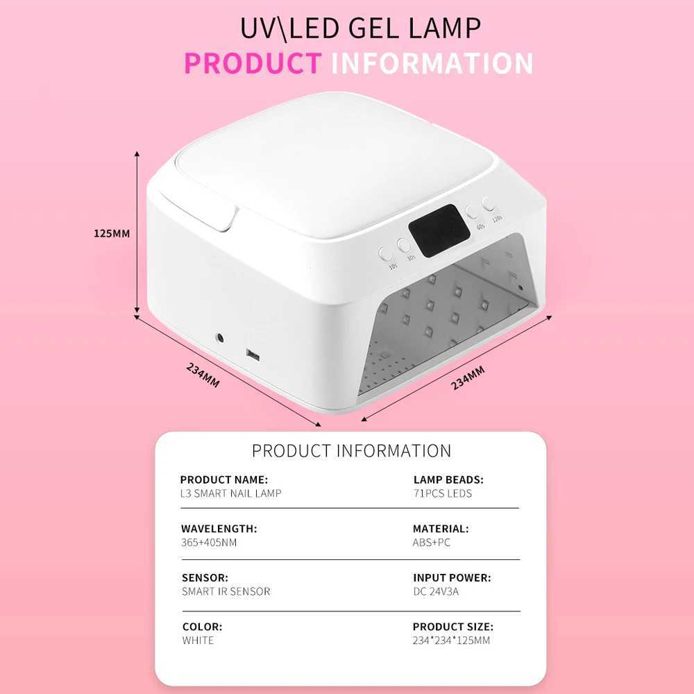 71 LEDs UV Nail Lamp Large Space Nail Dryer with Hand Pillow Smart Sensor 72 W Professional UV Lamp For Nails Manicure Pedicure J251117