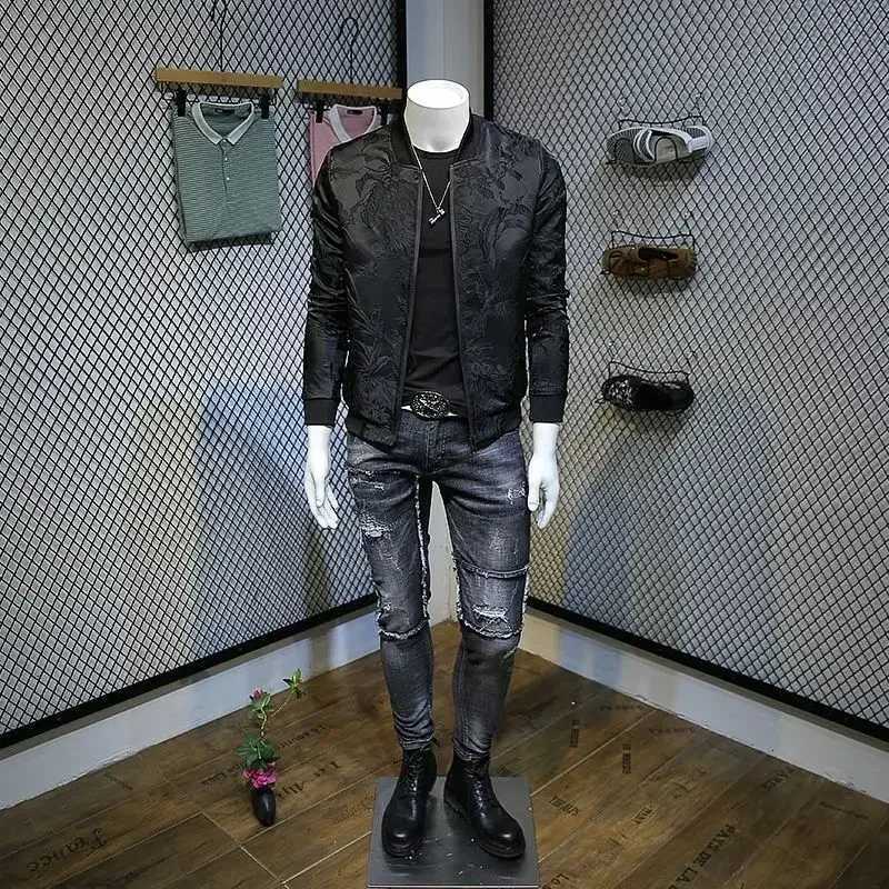 Paisely Floral Jacket Men Vintage Business Bomber Jacquard Jacket Men 2024 Fall Windbreaker Clothes Vintage Jacket Coat M5XLT251029