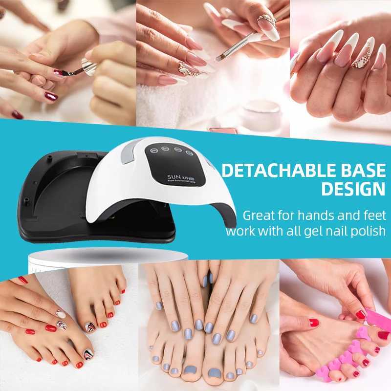 Professional 220W Gel Nail Lamp with 57 LED Beads 2X Faster Curing Dryer for Polish 4 Timer Settings J251115