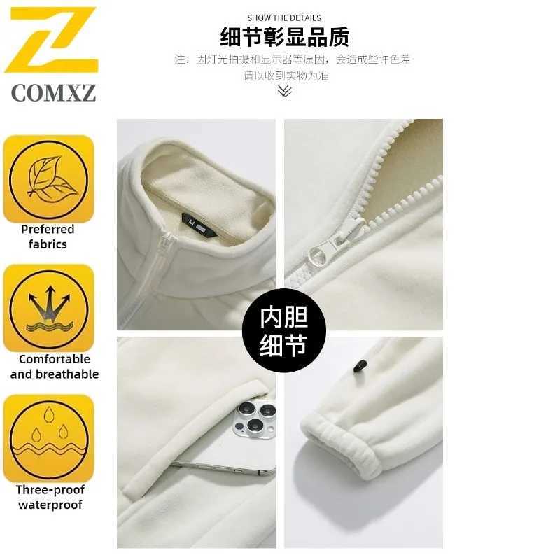 EiAO Jacket Unisex 2in1 Detachable Fleece Waterproof Windproof Outdoor Coat for Running Hiking Fishing Trendy Camping 2025 J251029