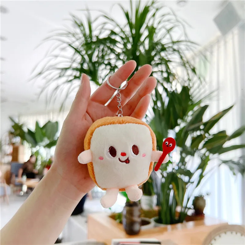 5 PCs Set Creative French Fries Burger Hanging Bag Couple Plush Decoration Girl Heart Car Keychain Little Doll 251013