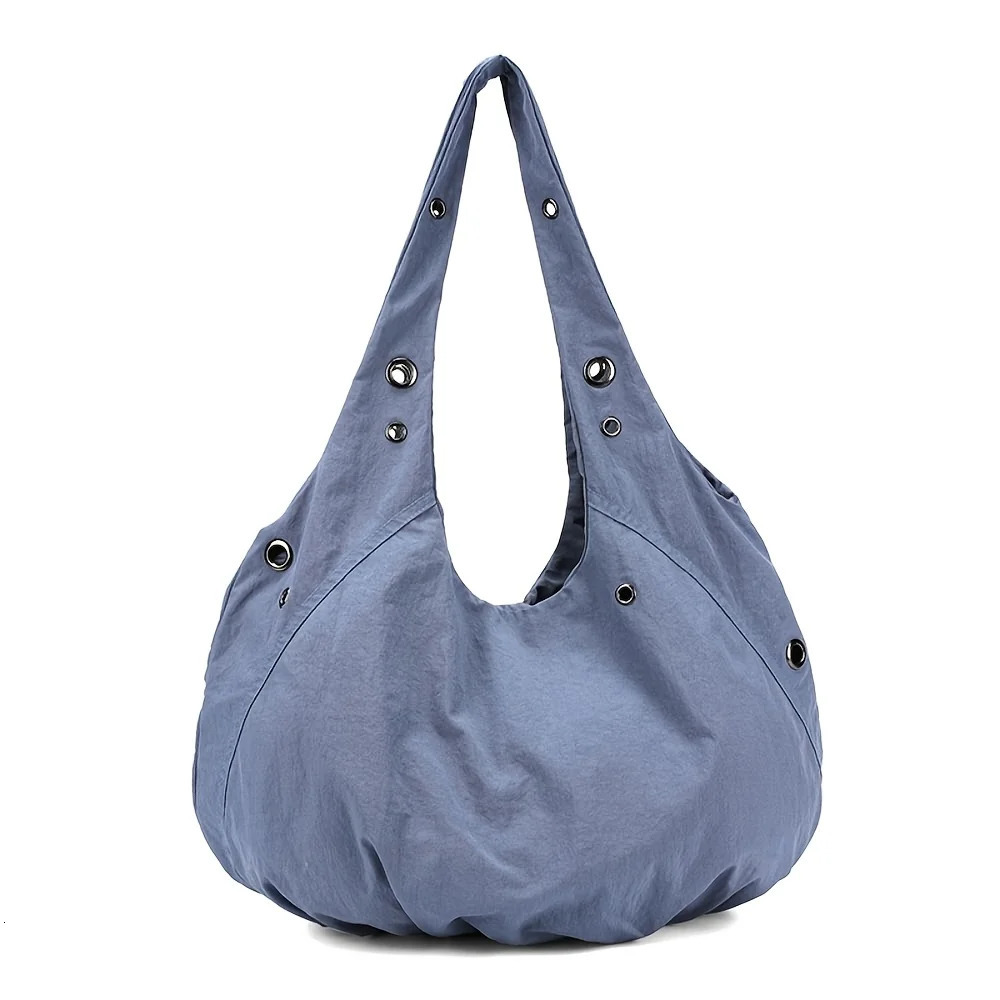 1pc WomenS Lightweight Casual Shoulder Bag Large Capacity Solid Color Options WhiteBlueGreyBlack for Commuting 251029