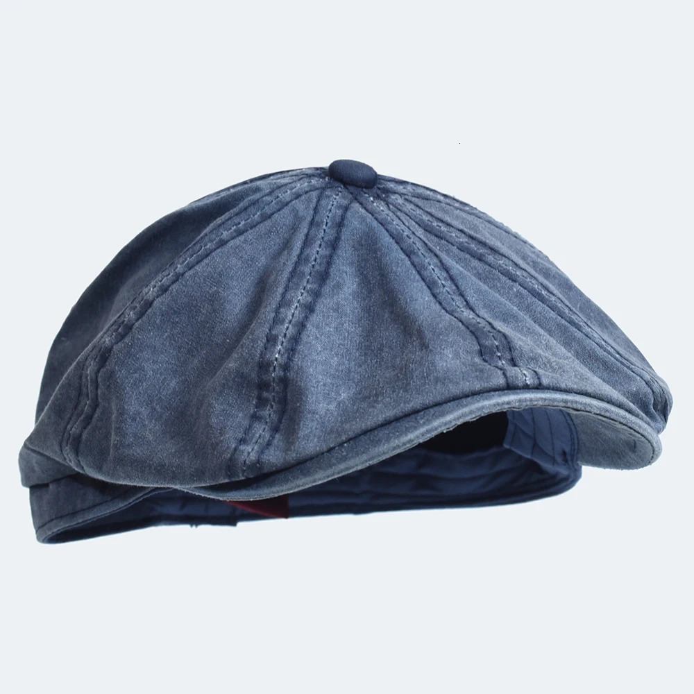 Washed Cotton sboy Cap Peaky Octagonal Hat Vintage Casual Cap Solid Berets Visor Gatsby Flat Ivy Hat 251029