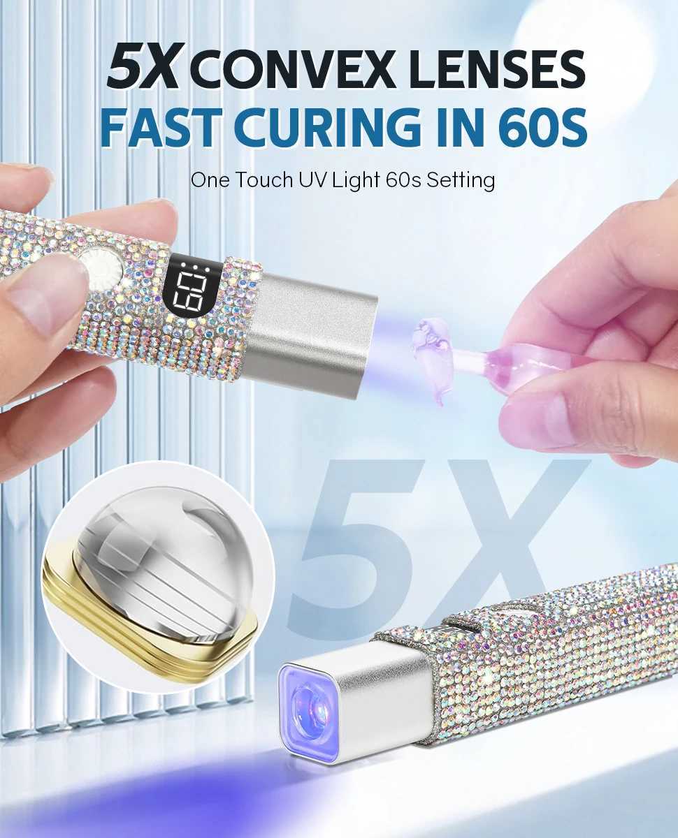 Handheld UV Led Mini Nail Lamp Pen Shape Nail Light Rechargeble Quick Drying Manicure Lamp for Curing All Nails Gel Polishing J251117