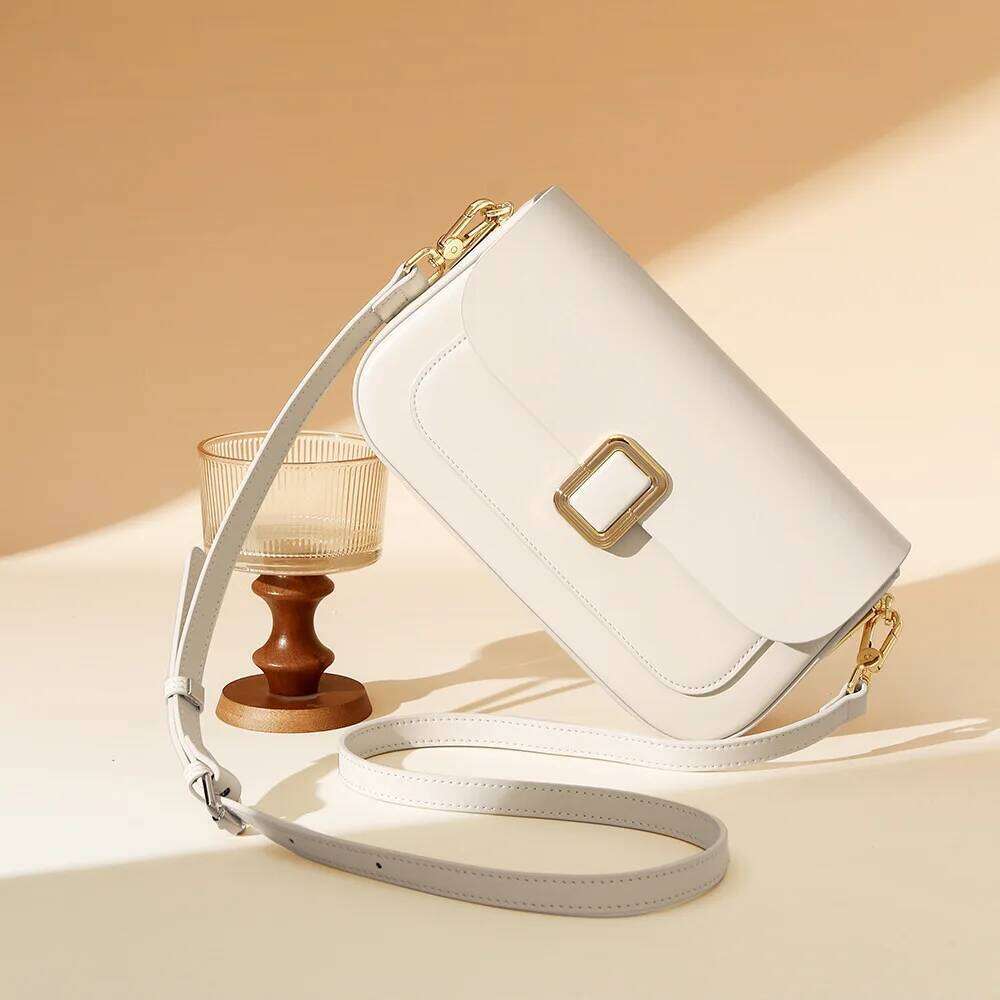 Cowhide Underarm New Niche Design French Vintage Crossbody Fashionable Ladies Single Shoulder Small Square Bag Suotong1029