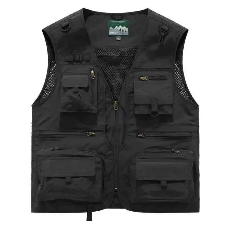 2025 Spring and Autumn New Mesh Quick drying Vest for Mens Leisure Outdoor Multi bag Fishing Photography vest W251029