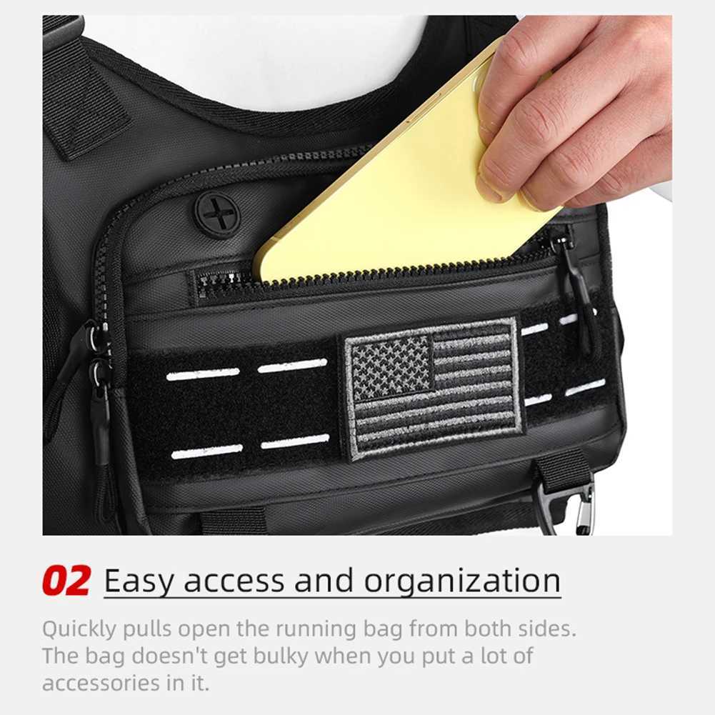 Sports Chest Bag Lightweight Front Chest Pack Running Vest Bag Hip Hop Unisex Streetwear Bag Waist Pack With Extra Storage W251029