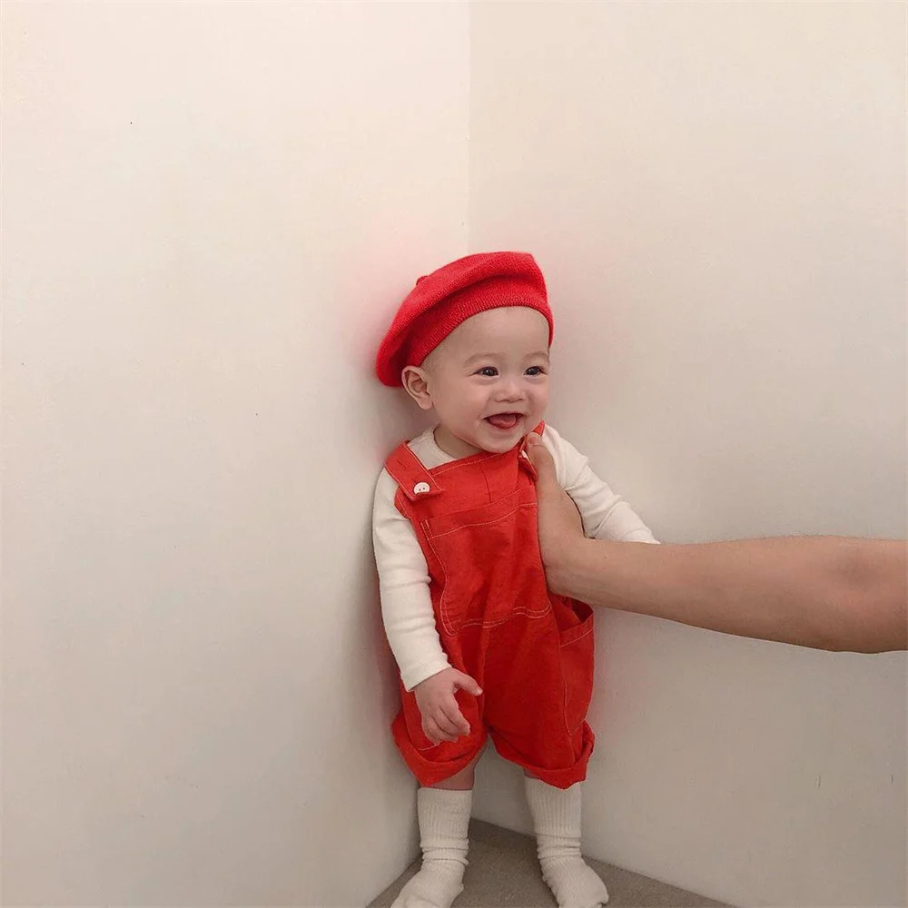 Fashion Baby Knitted Beret Hat Solid Color Childrens Warm Hats Autumn Winter Painter Cap For Girls Kids Bonnet Accessories 251029