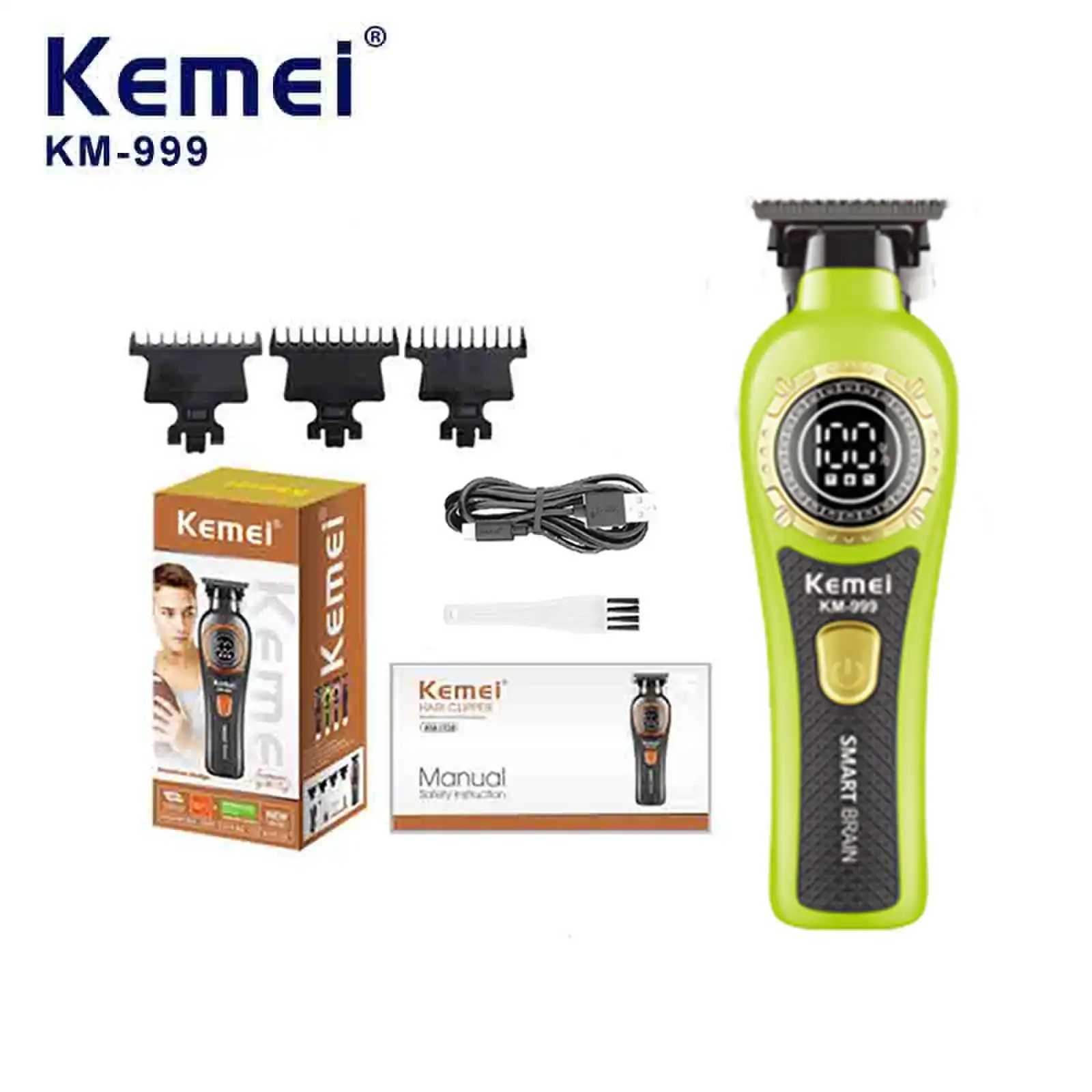 Kemei 999 Electric Hair Cut Machine Digital Display Hair Clipper Professional Cordless Precision Adjustment Trimmer Shaver Hair M251029