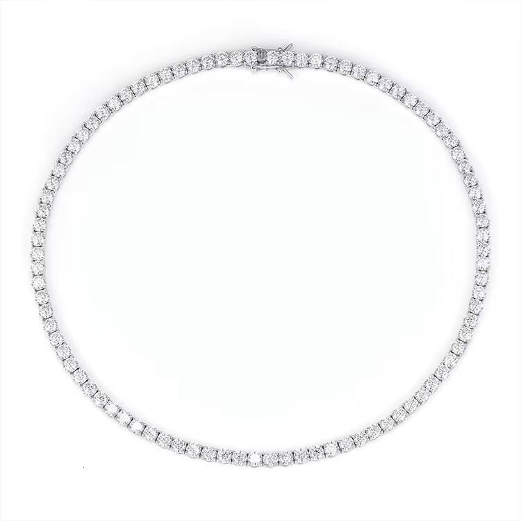 Unisex Sense Outfit Dignified Singlerow Tennis Chain S925 Sterling Silver Moissanite VVS Diamond Bracelet Bangles Jewelry