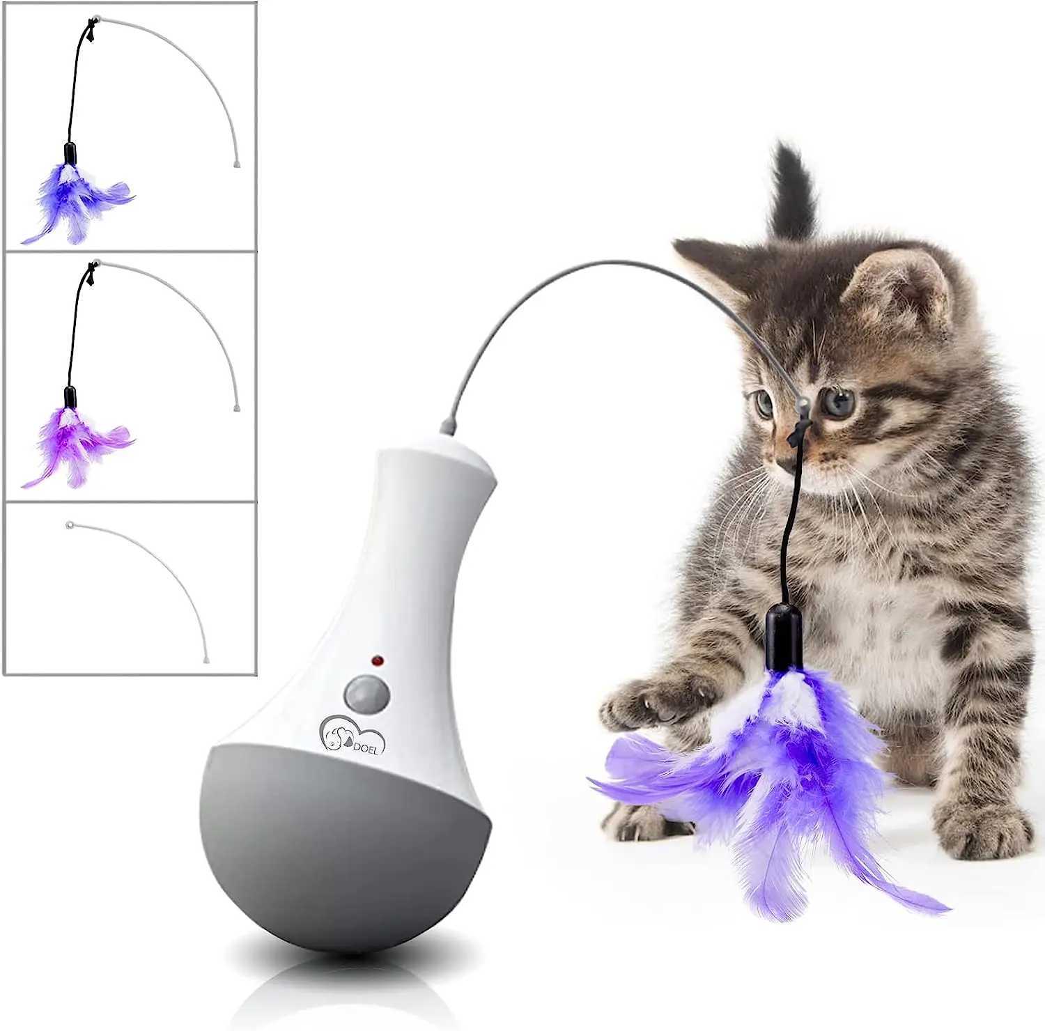 Cat Interactive Toys Funny Feather Kitten Teaser Indoor Play Automatic Toy Gift Cat Feather Toy S251029{category}