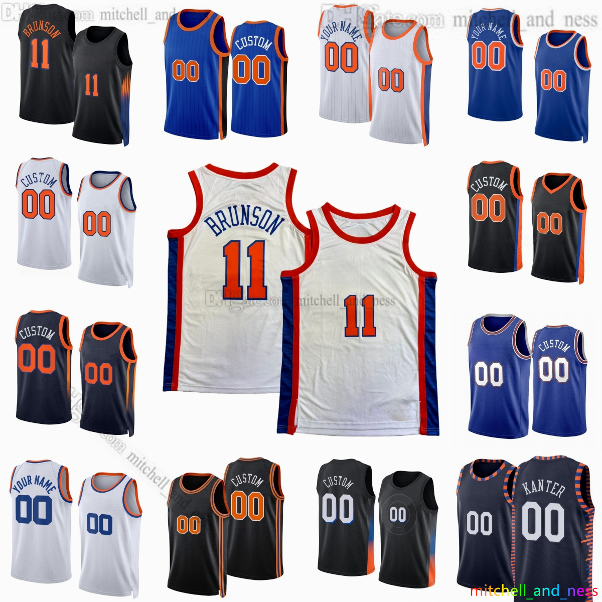 Custom 2025-26 New 11 Jalen Brunson Printed Basketball Jersey 32 Karl-Anthony Towns 2 Miles McBride 25 Mikal Bridges 8 OG Anunoby Josh Hart Pacome Dadiet Jerseys Shorts