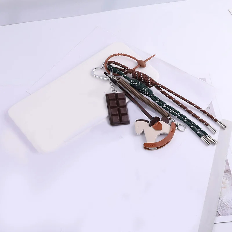 Practical Leather Horse Pendant Keychain With Braided Rope Bags Pendant Charm For Stylish Phone And Bag Accessories 251030