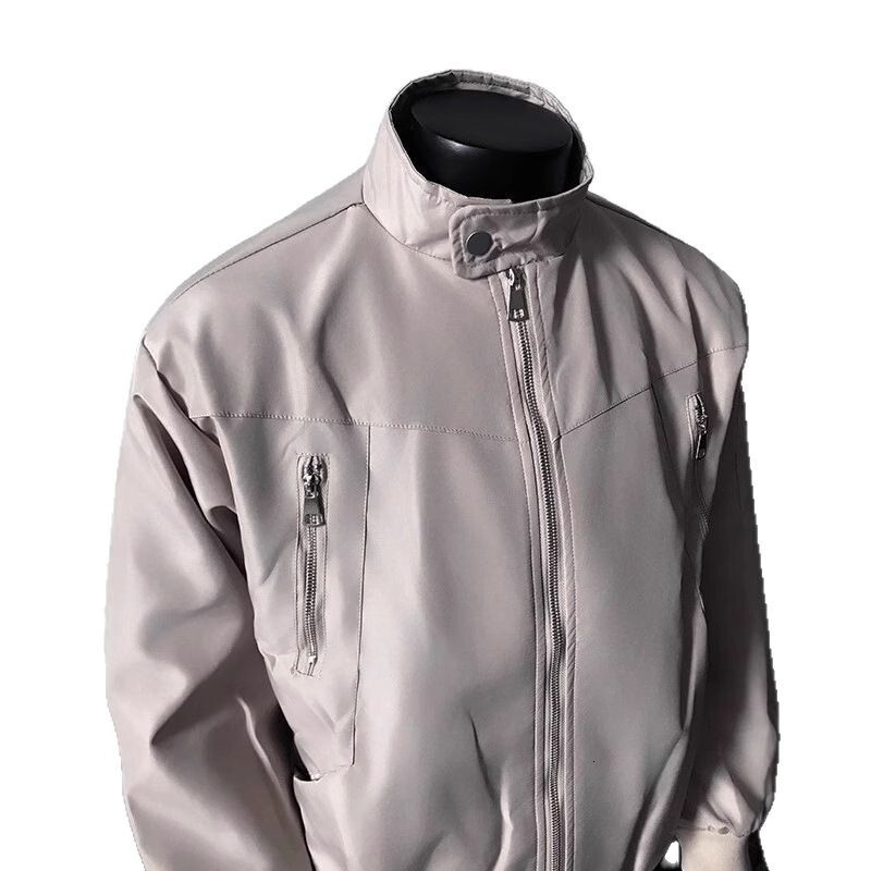 Jacket Men Zipper Design Black Workwear Designer Jacket Jacket For Men Spring And Autumn American Retro Functional Style Stand Collar Bomber Jacket