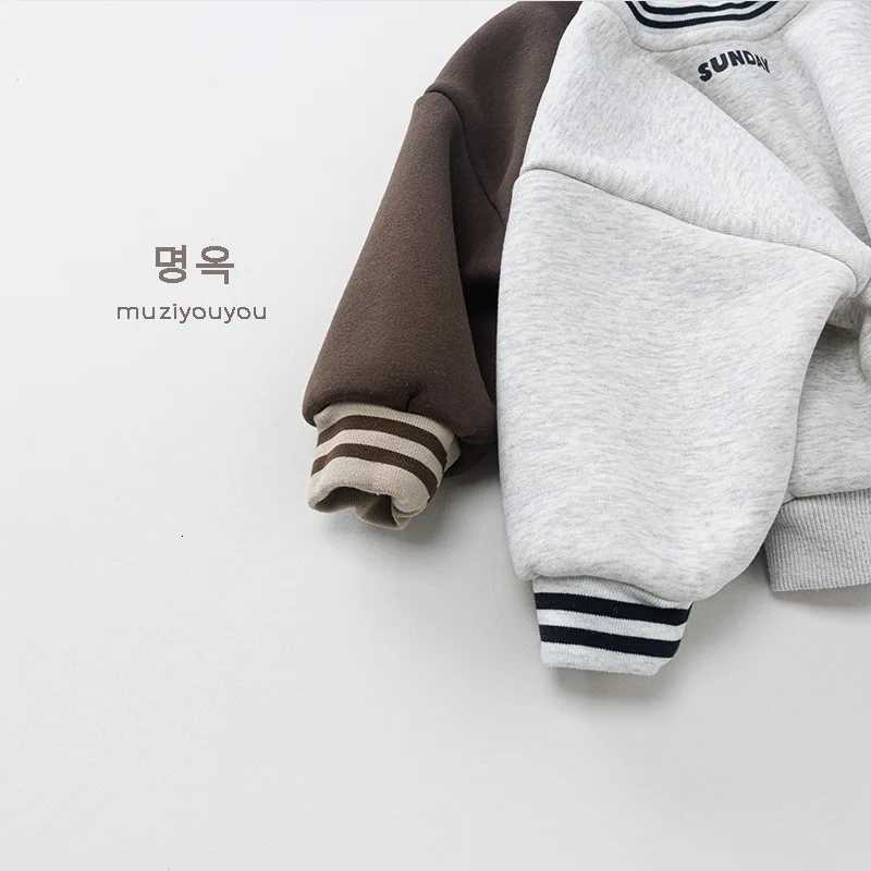 2025 Winter New Children Long Sleeve Fleece Sweatshirt Boys Girls Warm Pullover Baby Casual Tops Kids Plus Velvet SweatshirtT251030