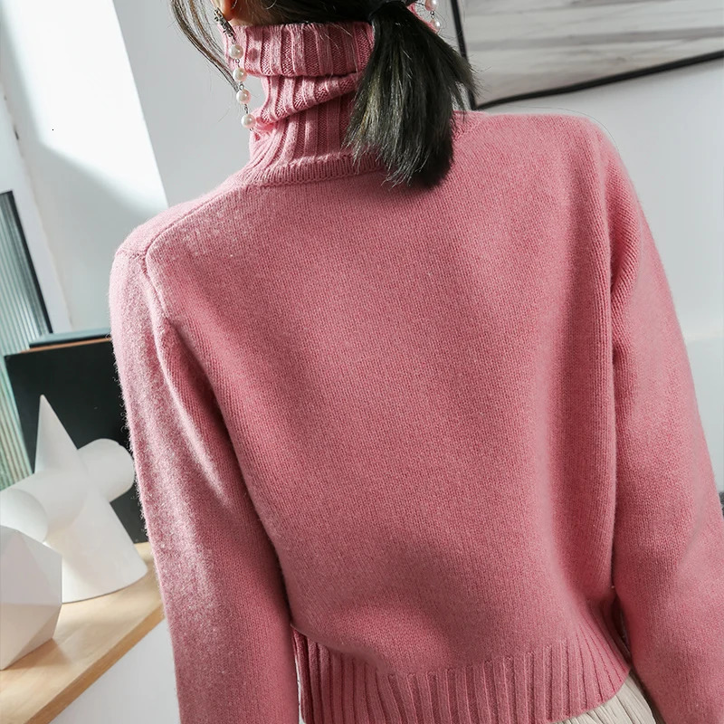 BELIARST 100 Pure Wool Cashmere Sweater Woman High Neck Solid Color Pullover Fashion Warm Knitted Bottoming Shirt 251016