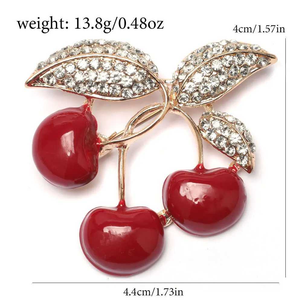 Fashion Baroque Style Bird Cherry Badge Retro Flower Crystal Pin Metal Accessories Jewelry Gifts Y251029