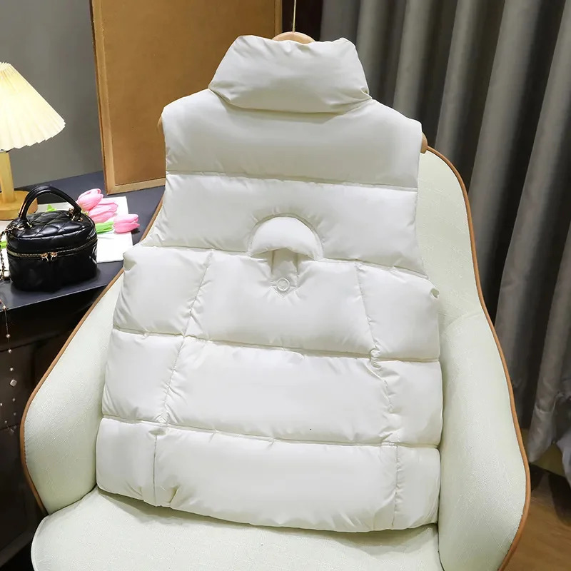 Down Cotton Vest Women 2025 Autumn Winter Fashion Stand Collar AllMatch Warm Sleeveless Waistcoat Jacket Ladies Female Tops 251024